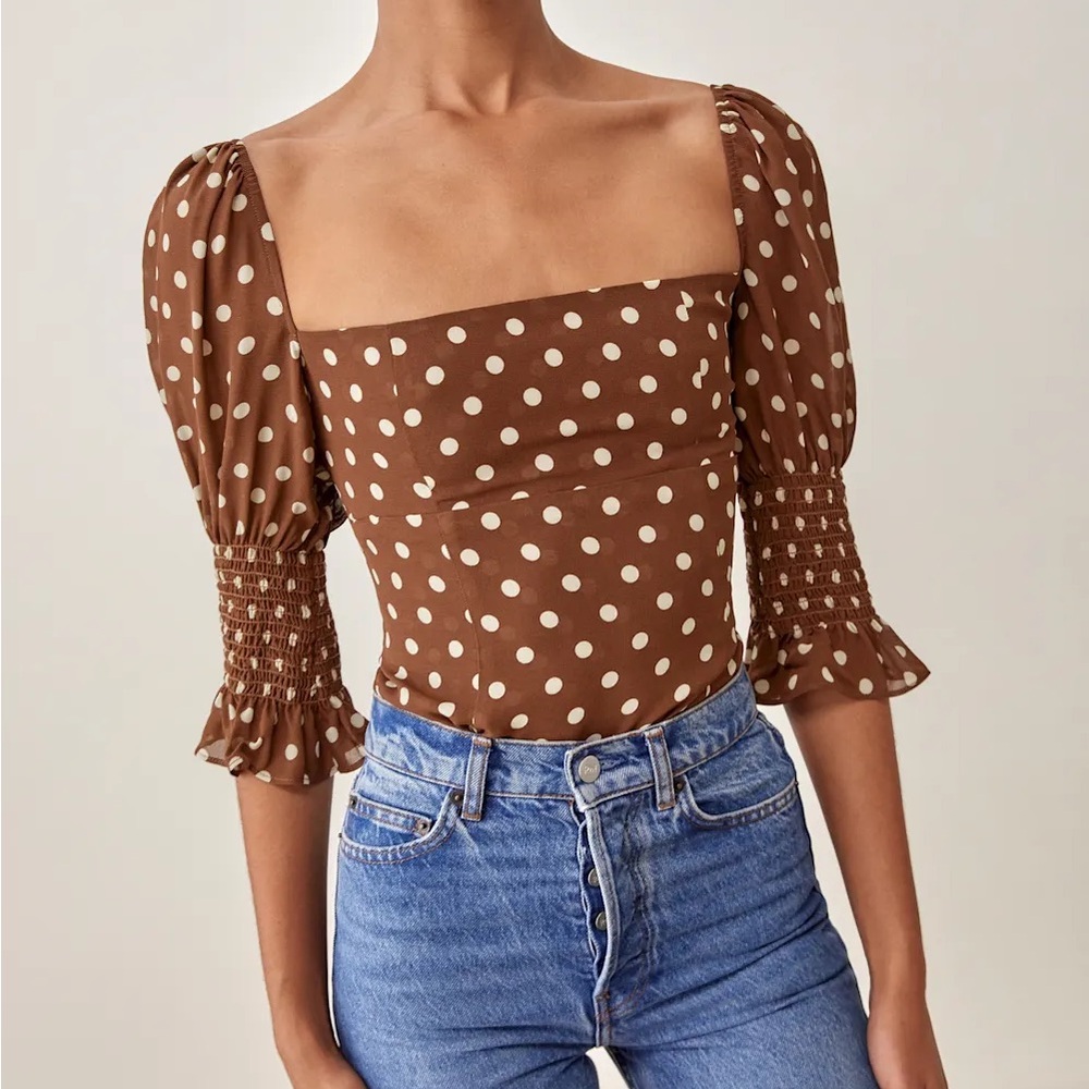 Reformation Portia Top Au Lait - Size 4